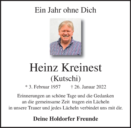 Anzeige von Heinz Kreinest von OM-Medien