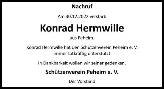 Anzeige von Konrad Hermwille von OM-Medien