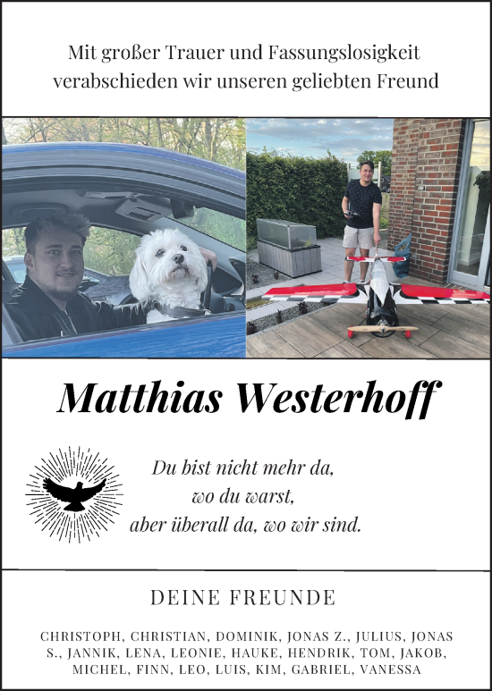 Anzeige von Matthias Westerhoff von OM-Medien