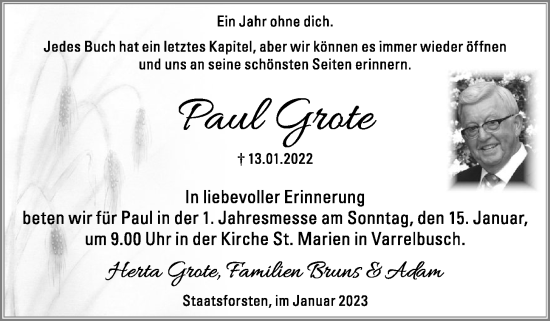 Anzeige von Paul Grote von OM-Medien