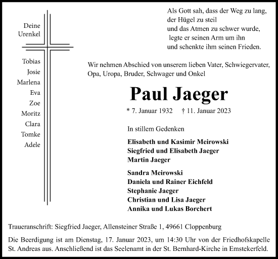 Anzeige von Paul Jaeger von OM-Medien