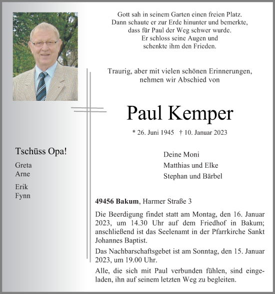 Anzeige von Paul Kemper von OM-Medien