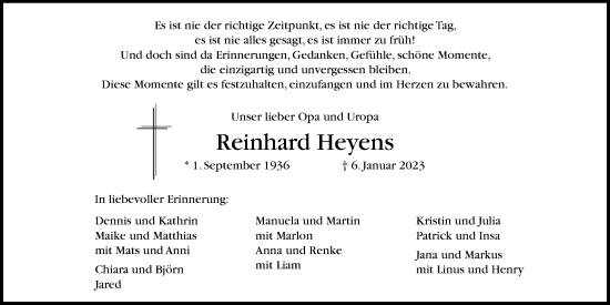 Anzeige von Reinhard Heyens von OM-Medien