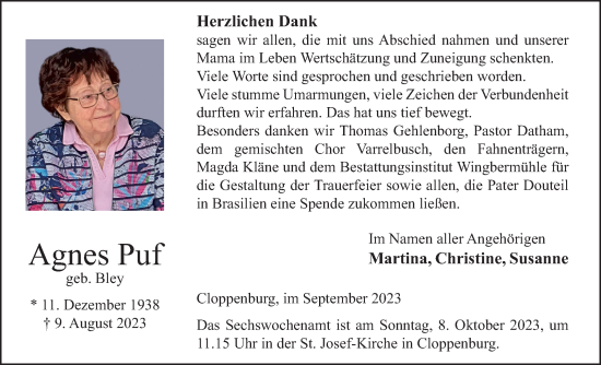 Anzeige von Agnes Puf von OM-Medien