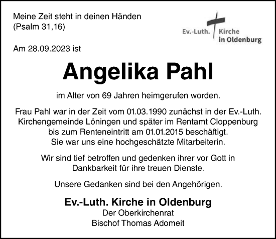 Anzeige von Angelika Pahl von OM-Medien