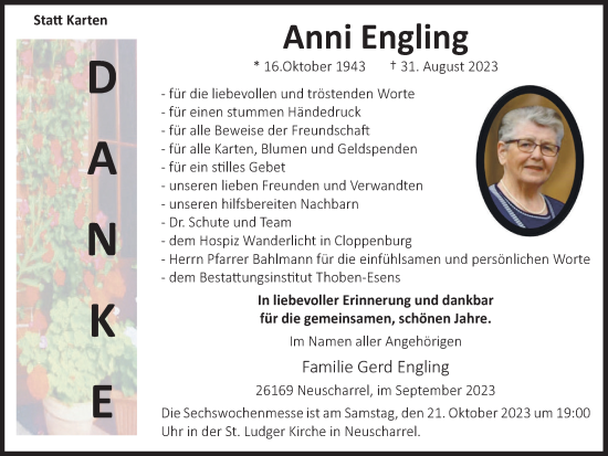 Anzeige von Anni Engling von OM-Medien