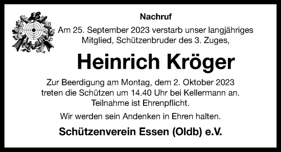 Anzeige von Heinrich Kröger von OM-Medien