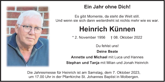 Anzeige von Heinrich Künnen von OM-Medien