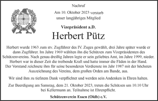 Anzeige von Herbert Pütz von OM-Medien