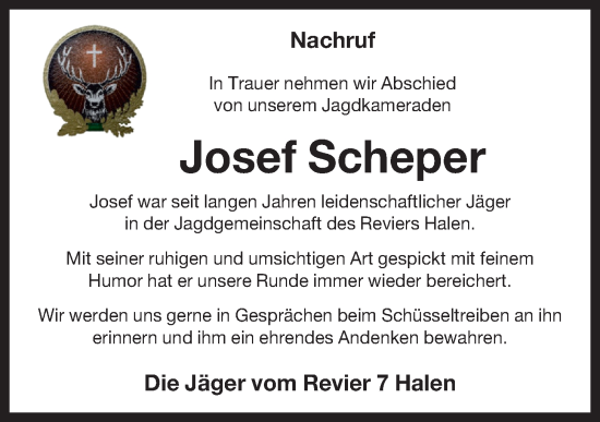 Anzeige von Josef Scheper von OM-Medien