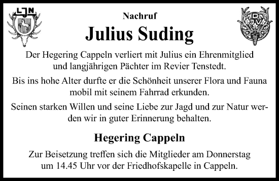 Anzeige von Julius Suding von OM-Medien