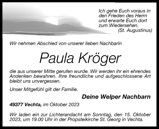 Anzeige von Paula Kröger von OM-Medien