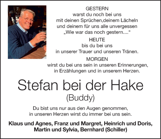 Anzeige von Stefan bei der Hake von OM-Medien