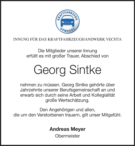 Anzeige von Georg Sintke von OM-Medien