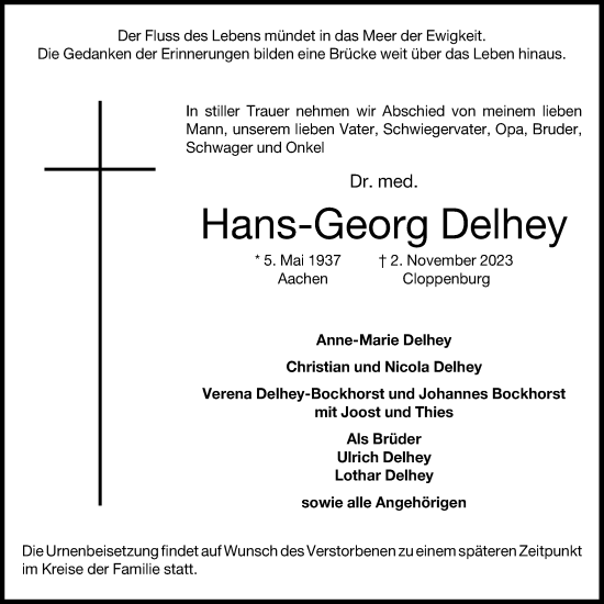 Anzeige von Hans-Georg Delhey von OM-Medien