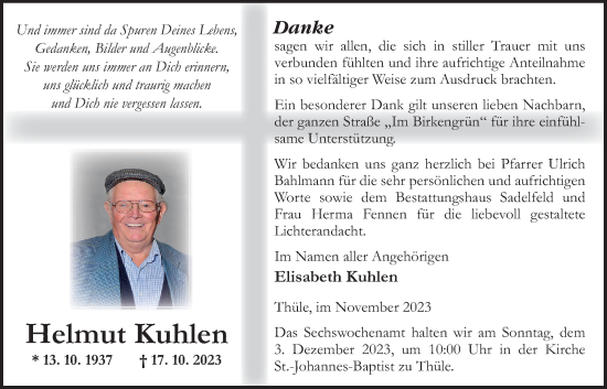 Anzeige von Helmut Kuhlen von OM-Medien