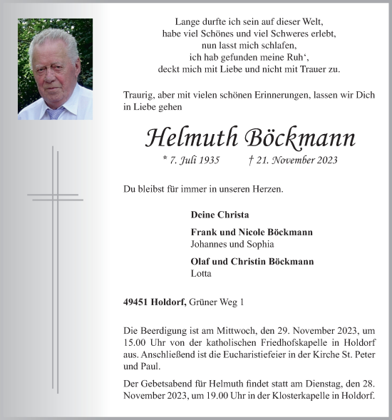 Anzeige von Helmuth Böckmann von OM-Medien