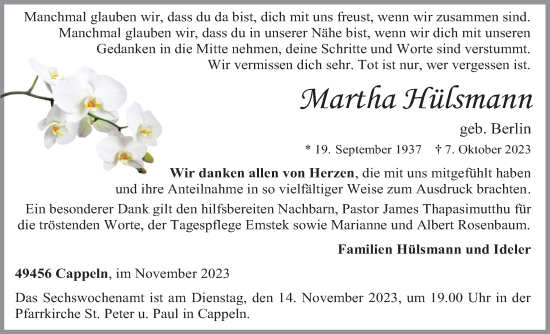 Anzeige von Martha Hülsmann von OM-Medien