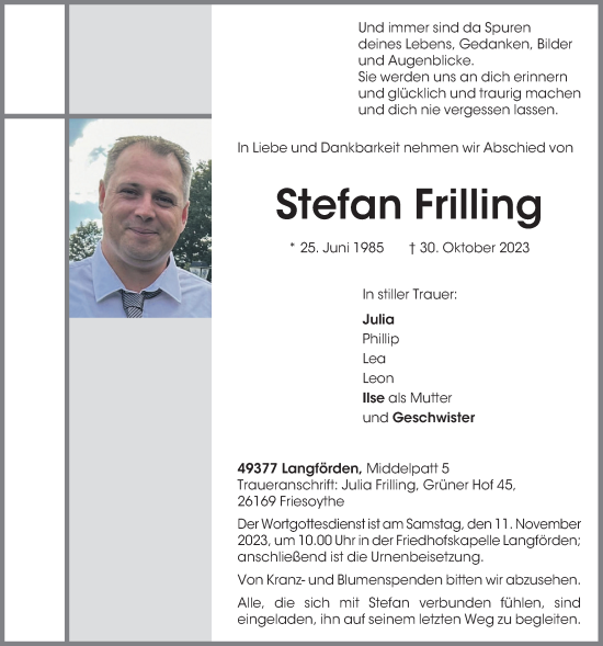 Anzeige von Stefan Frilling von OM-Medien