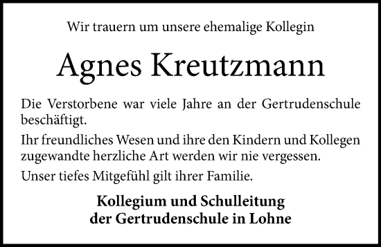 Anzeige von Agnes Kreutzmann von OM-Medien