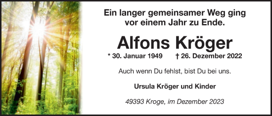 Anzeige von Alfons Kröger von OM-Medien