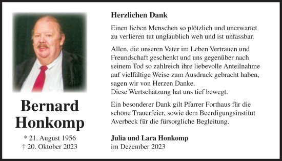 Anzeige von Bernard Honkomp von OM-Medien