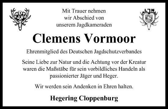 Anzeige von Clemens Vormoor von OM-Medien