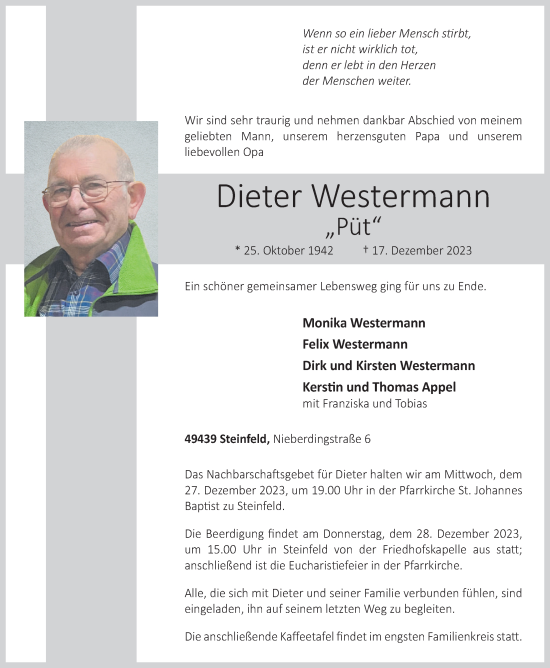 Anzeige von Dieter Westermann von OM-Medien