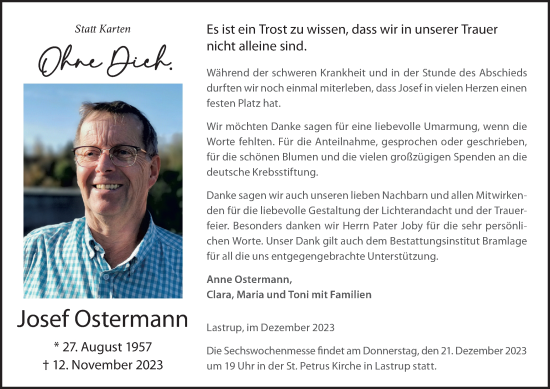 Anzeige von Josef Ostermann von OM-Medien