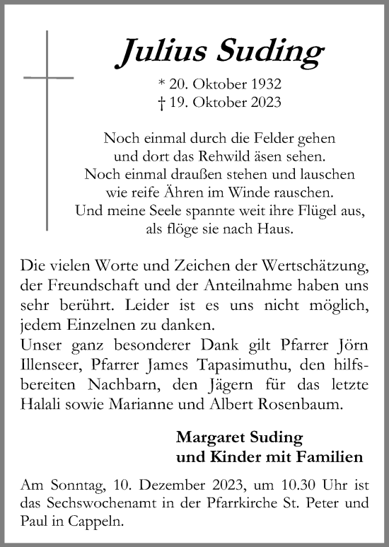 Anzeige von Julius Suding von OM-Medien