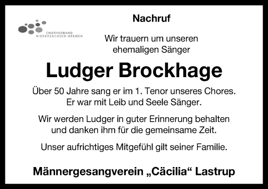 Anzeige von Ludger Brockhage von OM-Medien