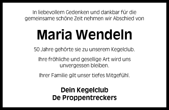 Anzeige von Maria Wendeln von OM-Medien