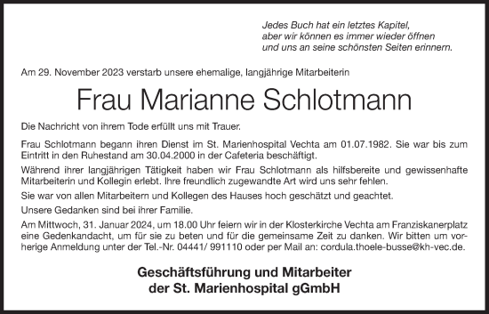 Anzeige von Marianne Schlotmann von OM-Medien