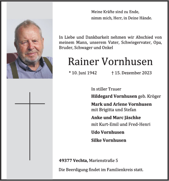 Anzeige von Rainer Vornhusen von OM-Medien