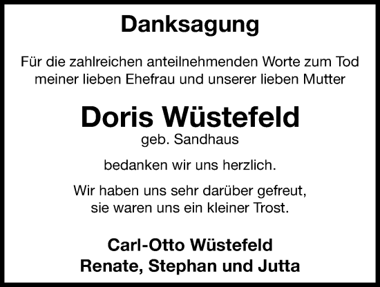 Anzeige von Doris Wüstefeld von OM-Medien