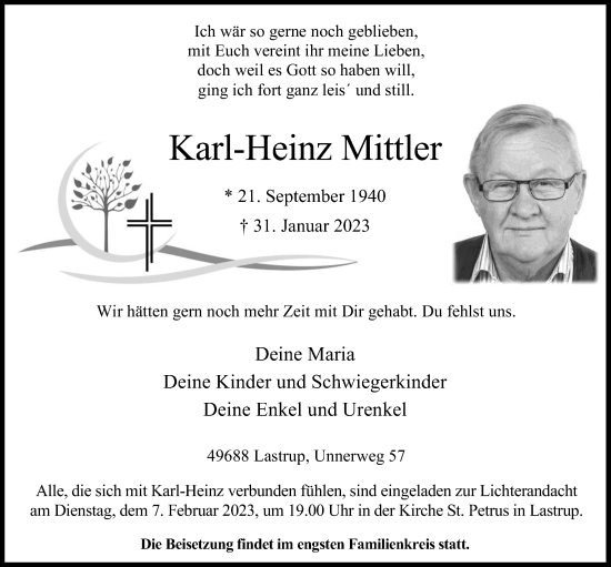 Anzeige von Karl-Heinz Mittler von OM-Medien