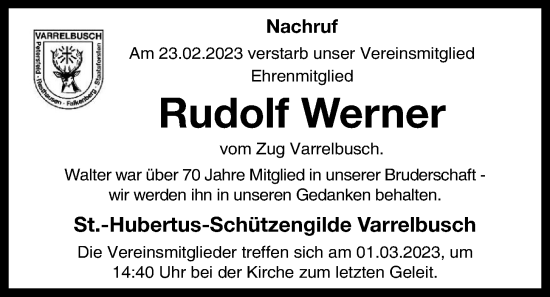 Anzeige von Rudolf Werner von OM-Medien