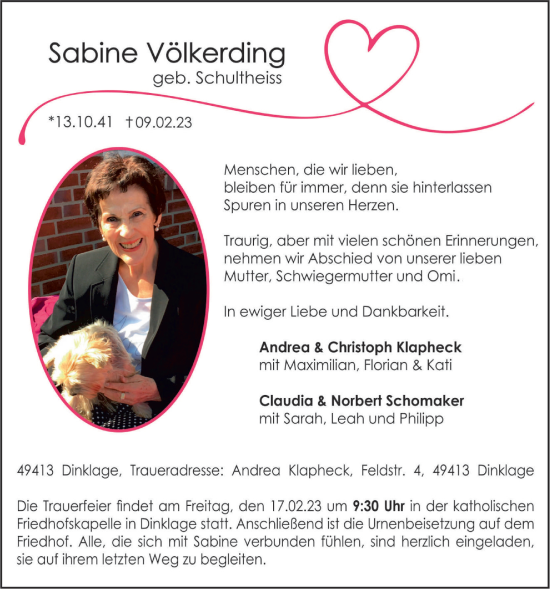 Anzeige von Sabine Völkerding von OM-Medien