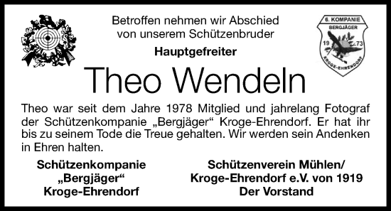 Anzeige von Theo Wendeln von OM-Medien