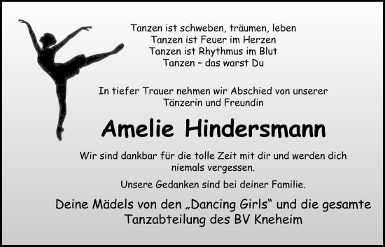 Anzeige von Amelie Hindersmann von OM-Medien