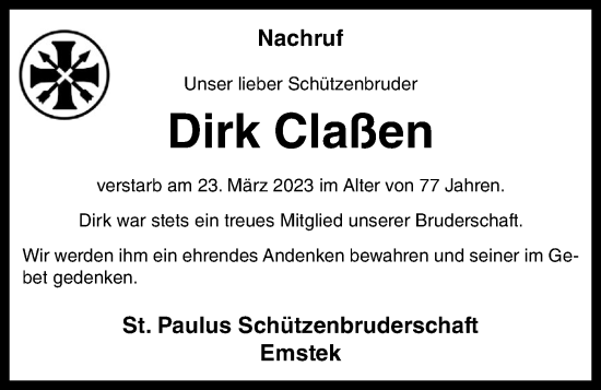 Anzeige von Dirk Claßen von OM-Medien