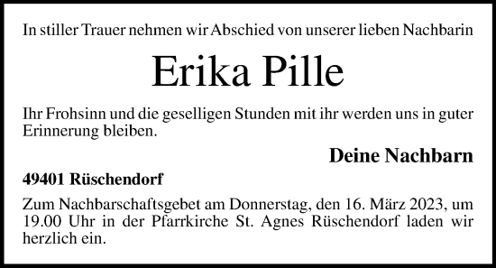 Anzeige von Erika Pille von OM-Medien