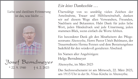 Anzeige von Josef Berndmeyer von OM-Medien