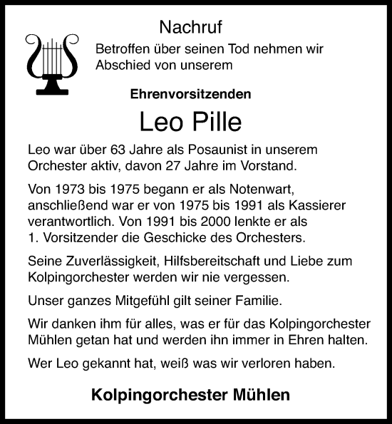 Anzeige von Leo Pille von OM-Medien