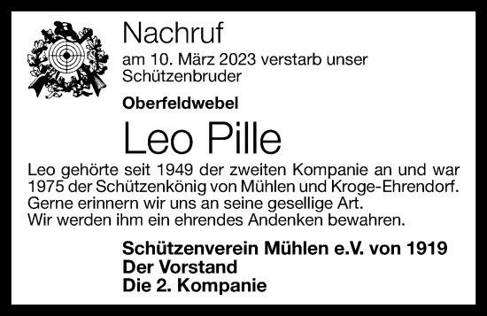 Anzeige von Leo Pille von OM-Medien