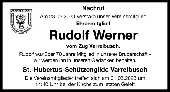 Anzeige von Rudolf Werner von OM-Medien