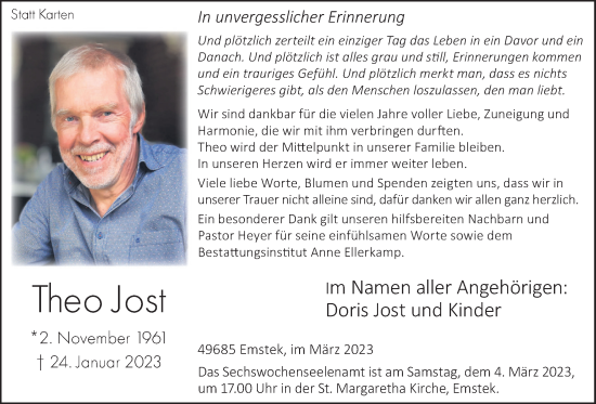 Anzeige von Theo Jost von OM-Medien