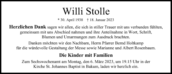 Anzeige von Willi Stolle von OM-Medien