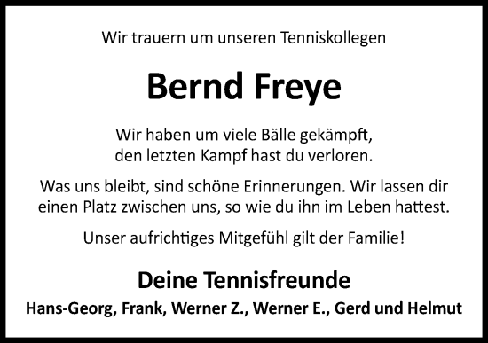 Anzeige von Bernd Freye von OM-Medien