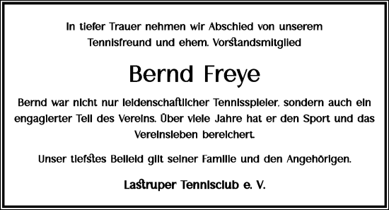 Anzeige von Bernd Freye von OM-Medien